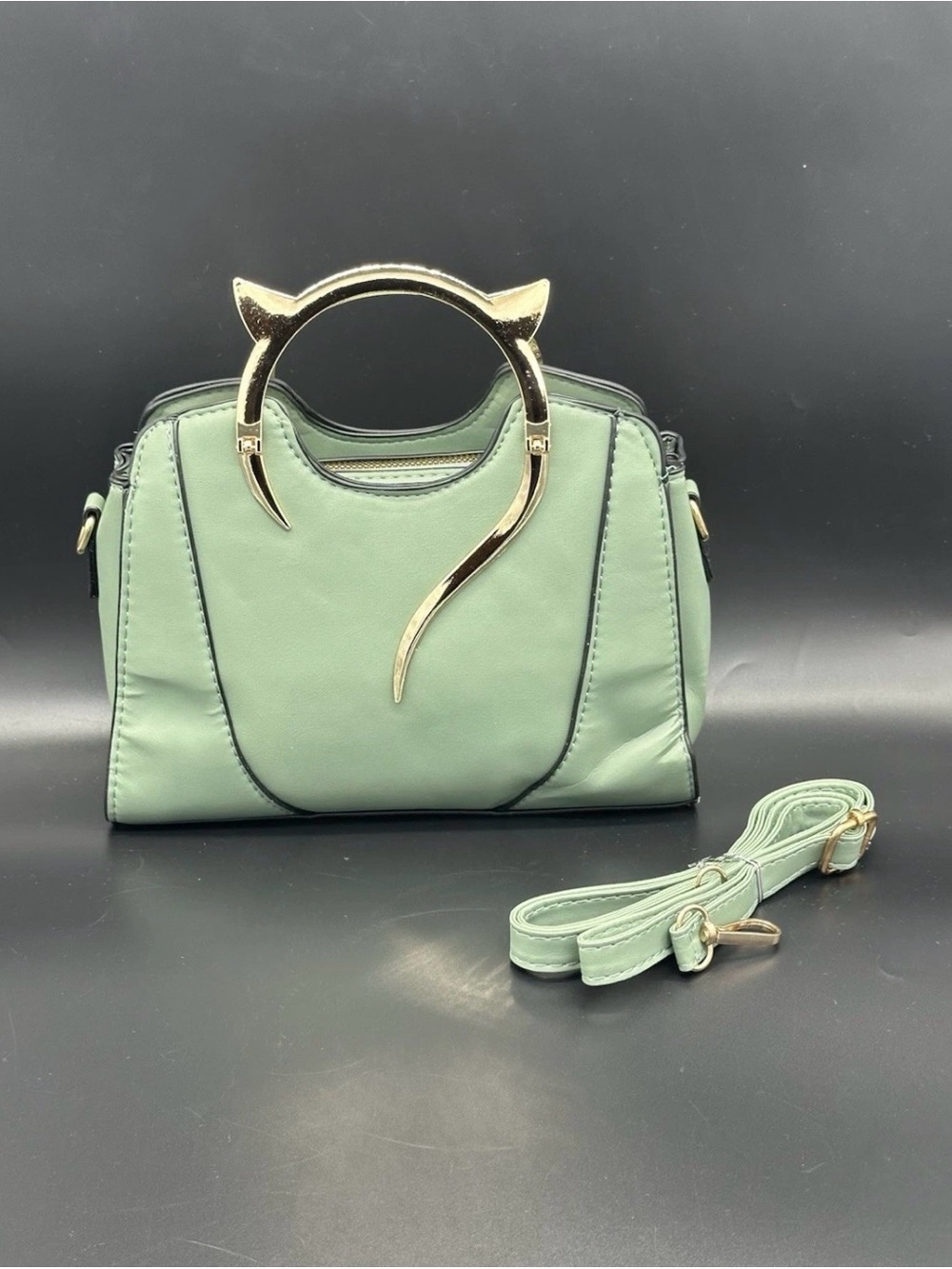 Sexy Cat Ear Fashion Handbag, Shoulder Bag, Satchel For Fashionistas- Green